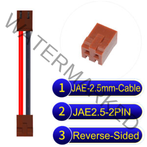 JAE 2.5mm 2-Pin Reverse-Side-Head 22AWG PVC Cable