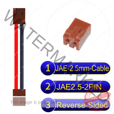 JAE 2.5mm 2-Pin Reverse-Side-Head 22AWG PVC Cable