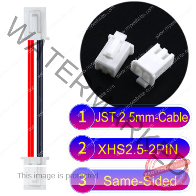 JST XHS2.5 with Belt Lock 2Pin Same-Side-Head Cable