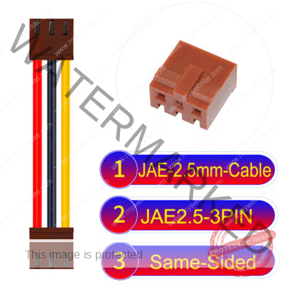 JAE 2.5mm 3-Pin Same-Side-Head 22AWG PVC Cable