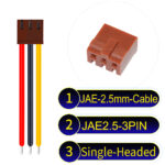 JAE 2.5mm 3-Pin Single-Headed 22AWG PVC Cable