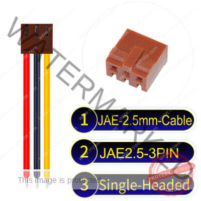 JAE 2.5mm 3-Pin Single-Headed 22AWG PVC Cable