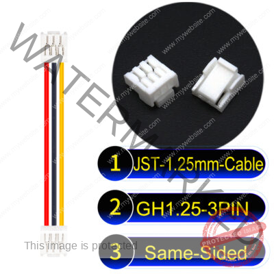 JST GH1.25mm 3-Pin Same-Side-Head 28AWG PVC Cable