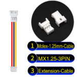 Molex MX1.25mm Picoblade 3-Pin Male Female Extension Cable 28AWG UL1571 Cable