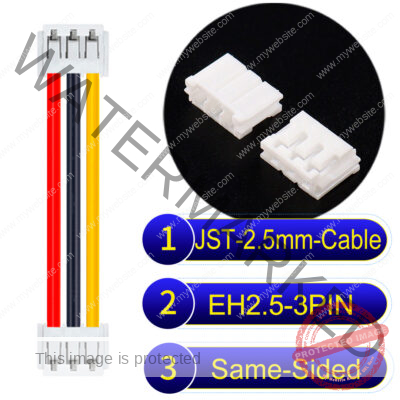 JST EH2.5 3-Pin Same-Side-Head 2.5mm PVC Cable