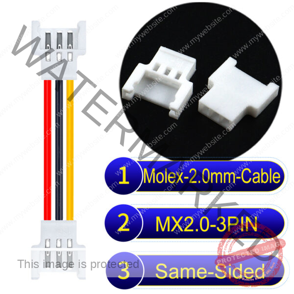 Molex MX2.0mm 3-Pin Female Same-Side-Head Cable