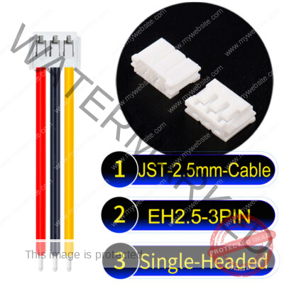 JST EH2.5 3-Pin Single-Headed 2.5mm PVC Cable