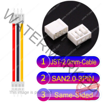 JST 2.0mm SAN2.0 3Pin Same-Side-Head Cable