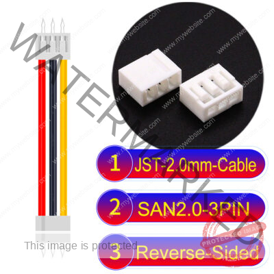 JST 2.0mm SAN2.0 3Pin Reverse-Side-Head Cable