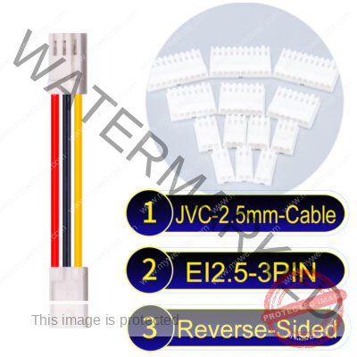 JVC 2.5mm 3-Pin Reverse-Side-Head 22AWG PVC Cable