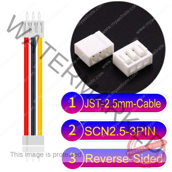 JST 2.5mm SCN2.5 3Pin Reverse-Side-Head Cable