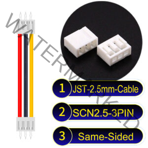 JST 2.5mm SCN2.5 3Pin Same-Side-Head Cable