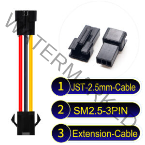 JST 2.5mm SM2.54 3Pin Male Female Extension Cable