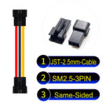 JST 2.5mm SM2.54 3Pin Female Same-Side-Head Cable