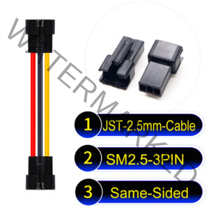 JST 2.5mm SM2.54 3Pin Female Same-Side-Head Cable