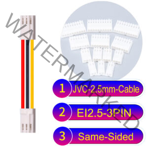 JVC 2.5mm 3-Pin Same-Side-Head 22AWG PVC Cable