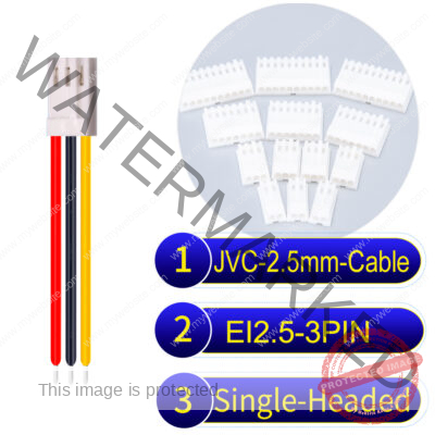 JVC 2.5mm 3-Pin Single-Headed 22AWG PVC Cable