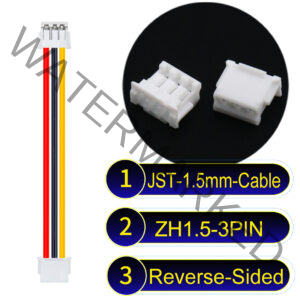 JST ZH1.5 3Pin Reverse-Side-Head Cable