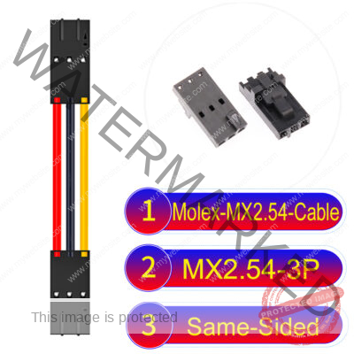 Molex 2.54mm MX2.54 3Pin Same-Side-Head Cable