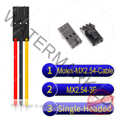 Molex 2.54mm MX2.54 3Pin Single-Headed Cable