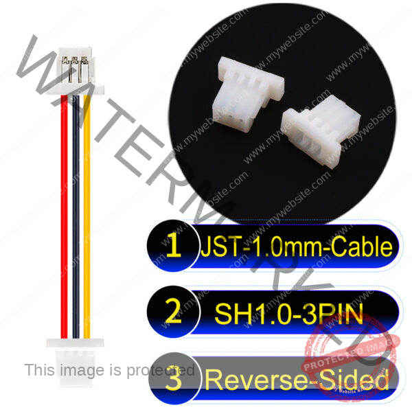 JST SH1.0 3Pin Reverse-Side-Head Cable