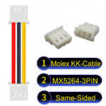 Molex KK 2.54mm MX5264 3Pin Same-Side-Head Cable