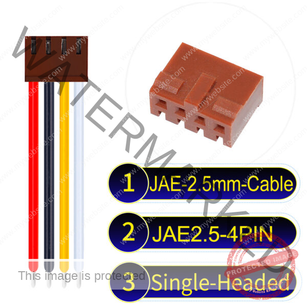 JAE 2.5mm 4-Pin Single-Headed 22AWG PVC Cable