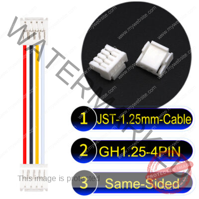 JST GH1.25mm 4-Pin Same-Side-Head 28AWG PVC Cable