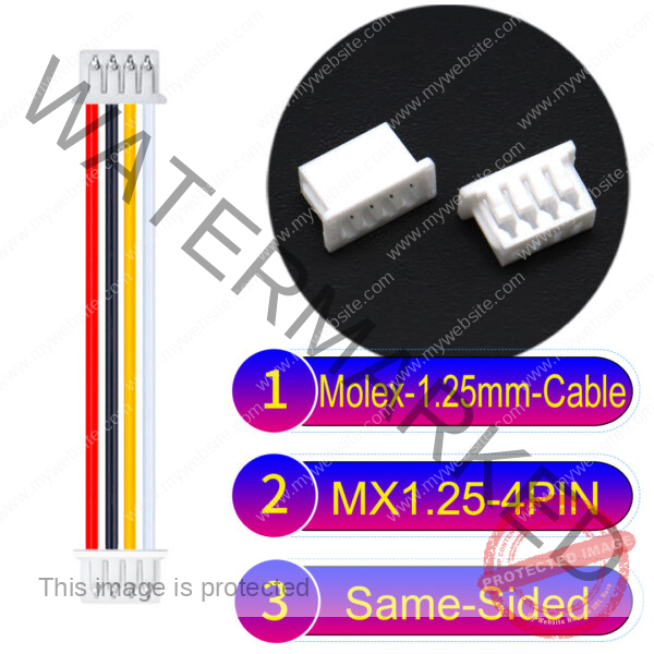 Molex MX1.25mm Picoblade 4-Pin Same-Side-Head 28AWG UL1571 Cable