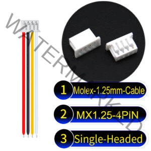 Molex MX1.25mm Picoblade 4-Pin Single-Headed 28AWG UL1571 Cable