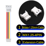 Molex MX1.25mm Picoblade 4-Pin Male Female Extension Cable 28AWG UL1571 Cable