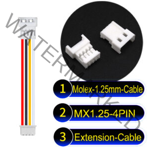 Molex MX1.25mm Picoblade 4-Pin Male Female Extension Cable 28AWG UL1571 Cable