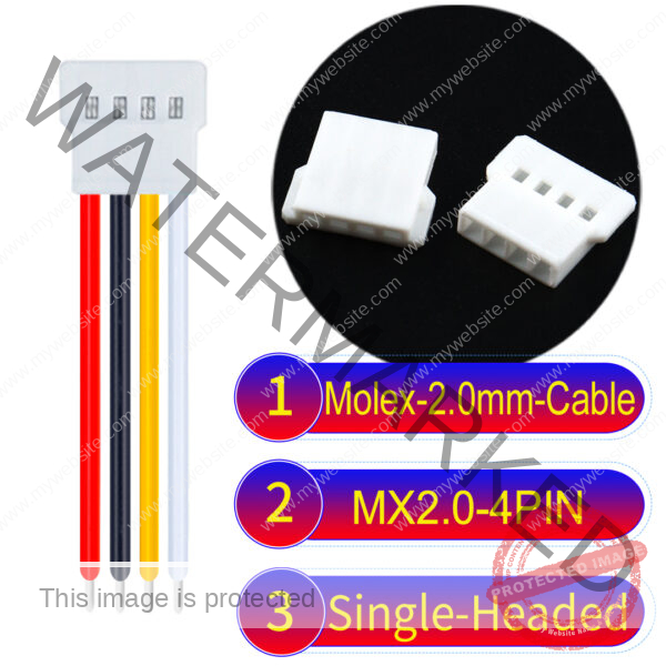 Molex MX2.0mm 4-Pin Male Single-Headed Cable