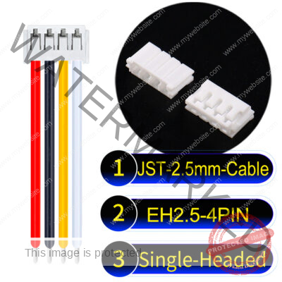 JST EH2.5 4-Pin Single-Headed 2.5mm PVC Cable