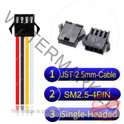 JST 2.5mm SM2.54 4Pin Single-Headed Cable