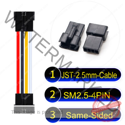 JST 2.5mm SM2.54 4Pin Female Same-Side-Head Cable