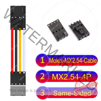 Molex 2.54mm MX2.54 4Pin Same-Side-Head Cable