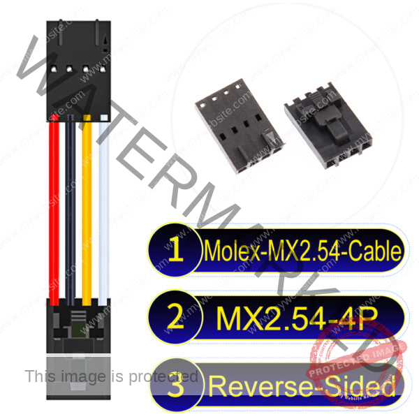 Molex 2.54mm MX2.54 4Pin Reverse-Side-Head Cable