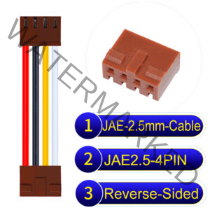 JAE 2.5mm 4-Pin Reverse-Side-Head 22AWG PVC Cable