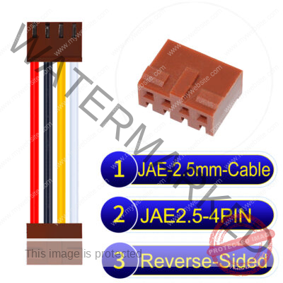 JAE 2.5mm 4-Pin Reverse-Side-Head 22AWG PVC Cable