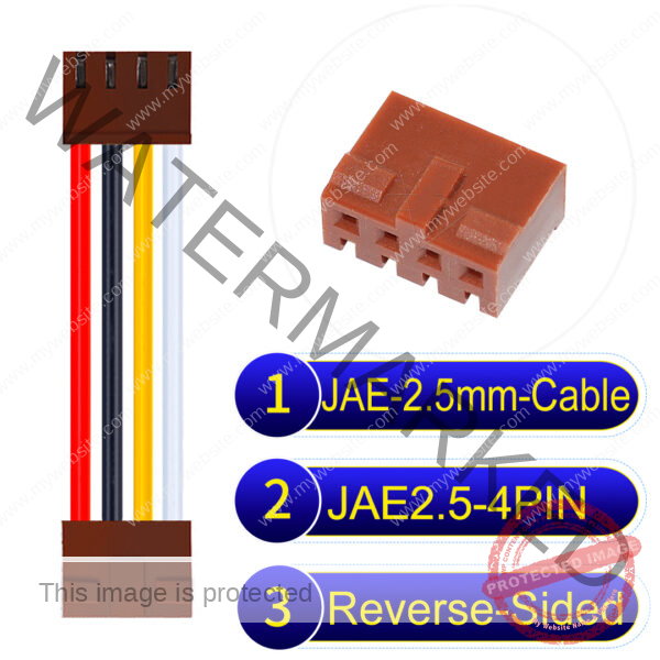 JAE 2.5mm 4-Pin Reverse-Side-Head 22AWG PVC Cable