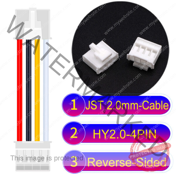 JST HY2.0mm 4-Pin Reverse-Side-Head 22AWG PVC Cable