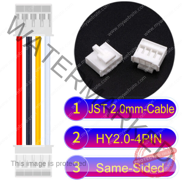 JST HY2.0mm 4-Pin Same-Side-Head 22AWG PVC Cable