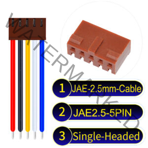 JAE 2.5mm 5-Pin Single-Headed 22AWG PVC Cable