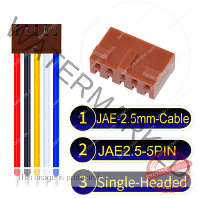 JAE 2.5mm 5-Pin Single-Headed 22AWG PVC Cable