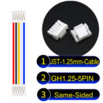 JST GH1.25mm 5-Pin Same-Side-Head 28AWG PVC Cable