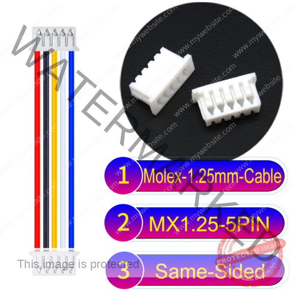 Molex MX1.25mm Picoblade 5-Pin Same-Side-Head 28AWG UL1571 Cable