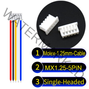 Molex MX1.25mm Picoblade 5-Pin Single-Headed 28AWG UL1571 Cable