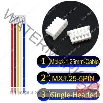 Molex MX1.25mm Picoblade 5-Pin Single-Headed 28AWG UL1571 Cable