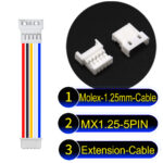 Molex MX1.25mm Picoblade 5-Pin Male Female Extension Cable 28AWG UL1571 Cable